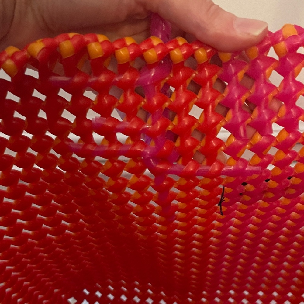 Carel Paris Orange and Pink Woven Tote Bag - Picture 15 of 15
